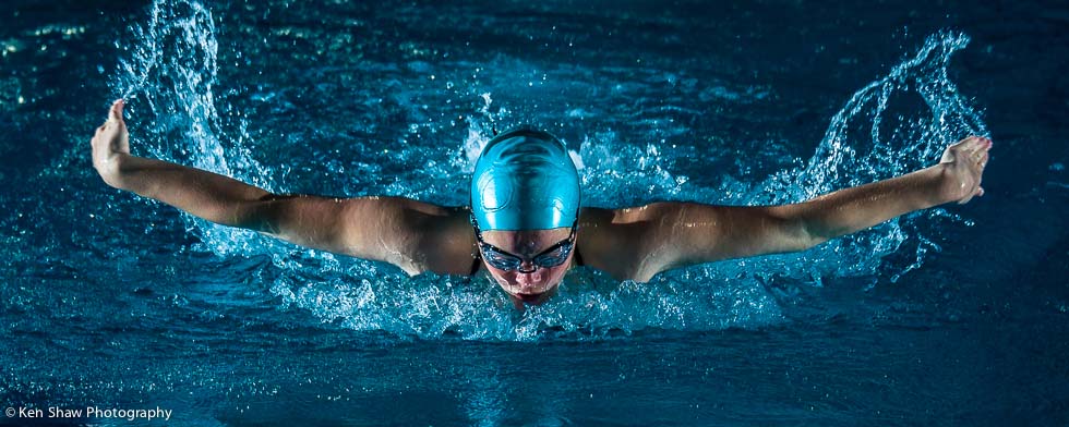 The butterfly stroke provides the best visual of the swimmer as they swim s...